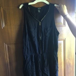 Black with Gold Accent Romper